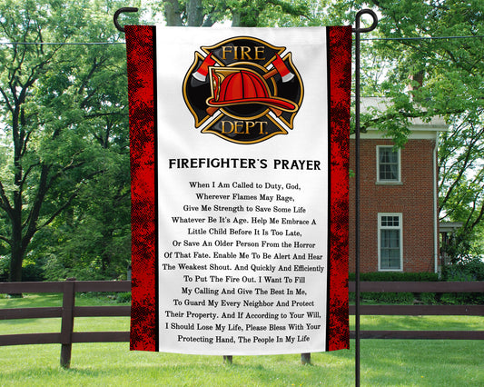 12x18 Inch Firefighter Prayer Garden Flag