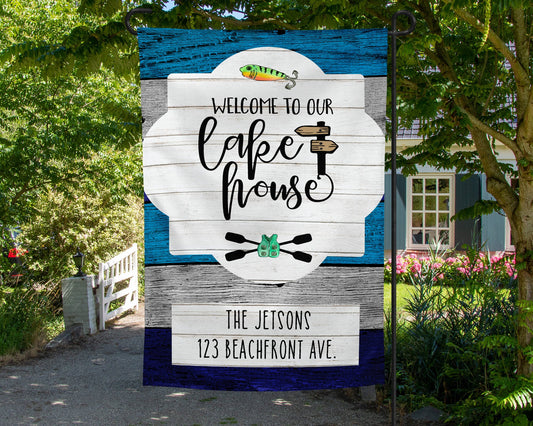 12x18 Inch Personalized Welcome to Our Lakehouse Garden Flag