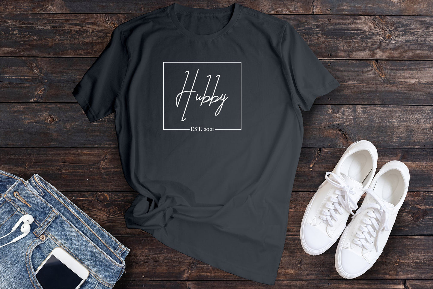 Hubby T-Shirt with Custom EST. Date! Unisex sizes S-2XL