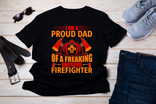 Proud Firefighter Dad T-Shirt Unisex sizes S-2XL