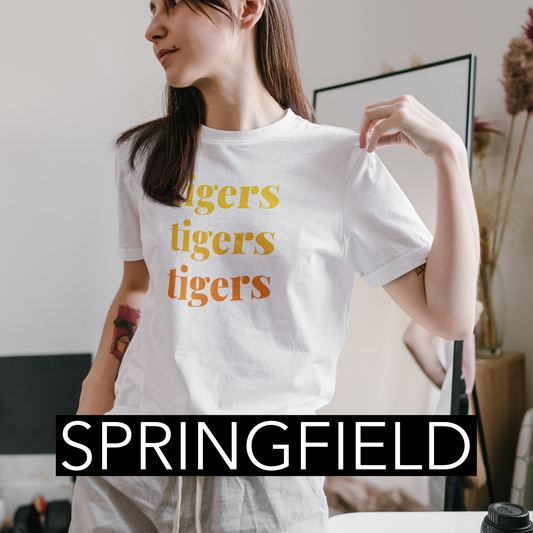 Springfield Tigers Ombre Unisex Tee - Adult and Youth Sizes!