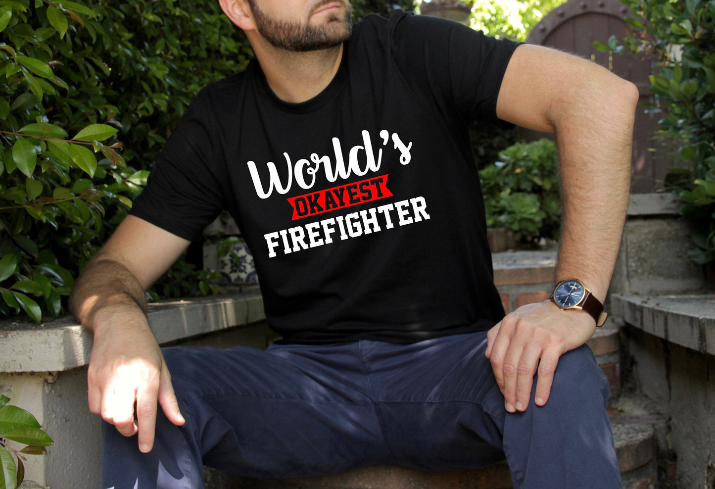 Worlds Okayest Firefighter T-Shirt Unisex sizes S-2XL